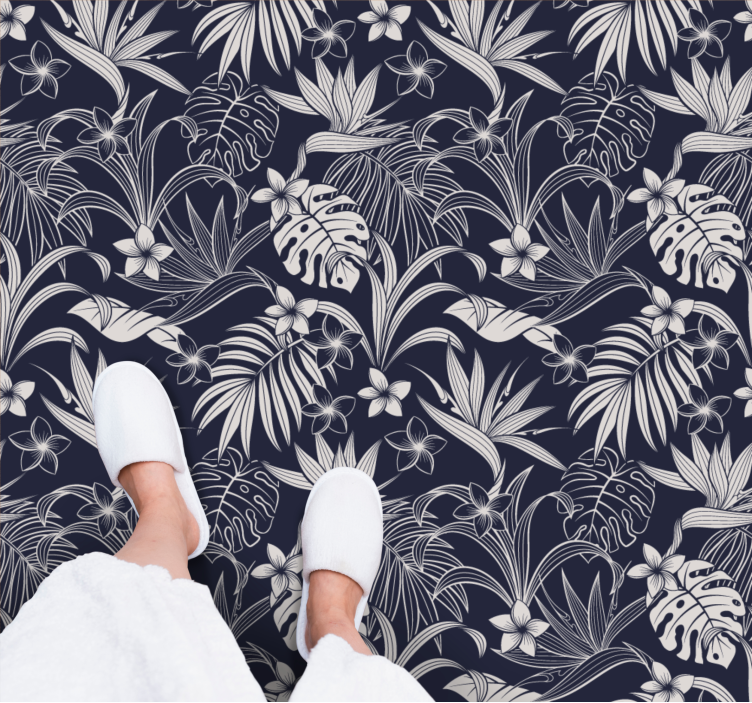 Tropical Floral Pattern nature vinyl carpet - TenStickers