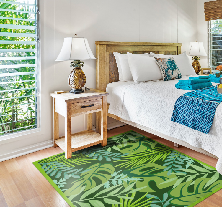 Tropical Foliage Decor floral vinyl carpet - TenStickers