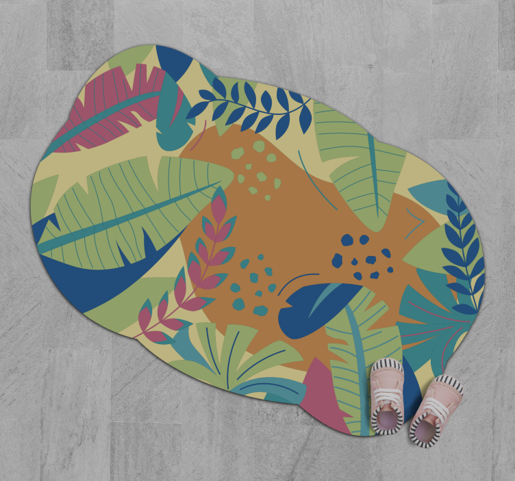Tropical Foliage Motif nature vinyl carpet - TenStickers
