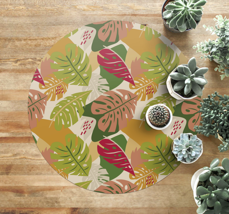 Tropical foliage pattern floral vinyl carpet - TenStickers