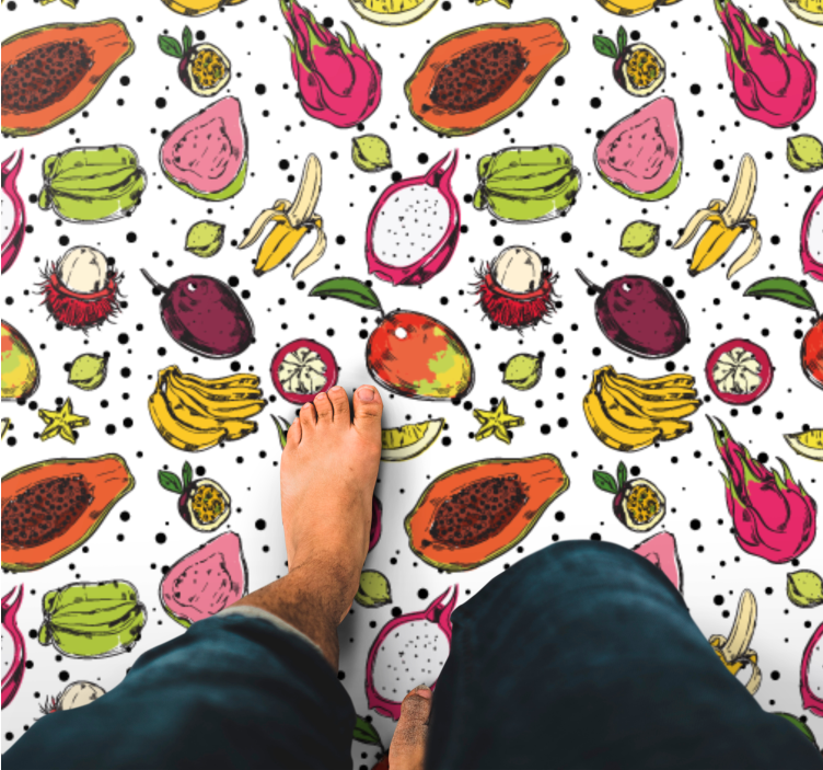 TROPICAL FRUIT PATTERN floral vinyl carpet - TenStickers