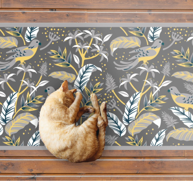 Tropical Greenery Print floral vinyl carpet - TenStickers