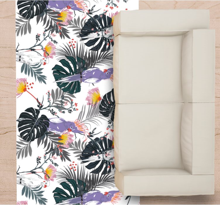 Tropical leaf arrangement living room vinyl carpet - TenStickers