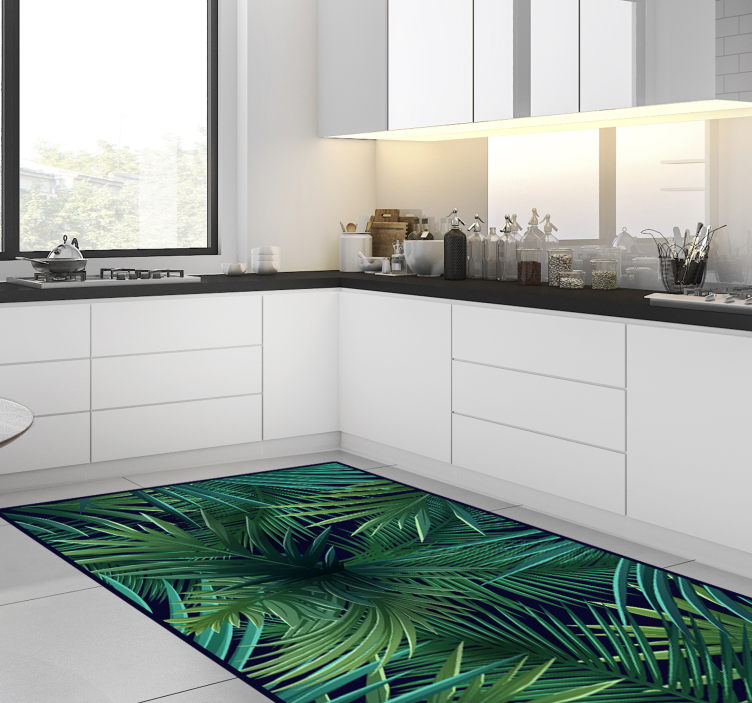 Tropical Leaf Canvas nature vinyl carpet - TenStickers