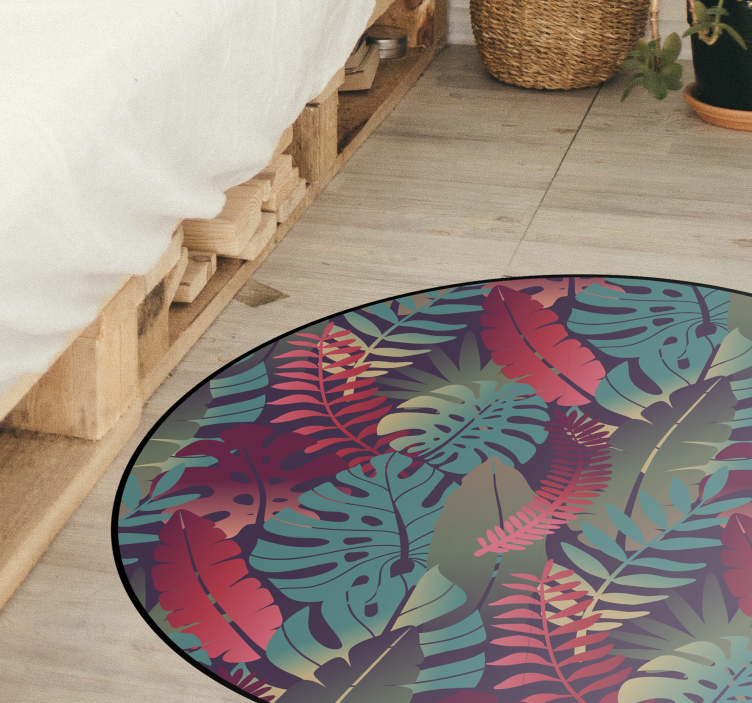Tropical Leaf Composition nature vinyl carpet - TenStickers