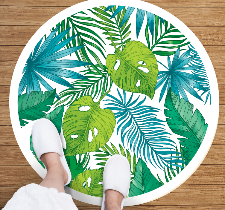 Tropical Leaf Designs nature vinyl carpet - TenStickers