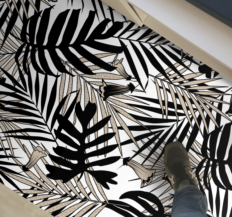 Tropical Leaf Element nature vinyl carpet - TenStickers