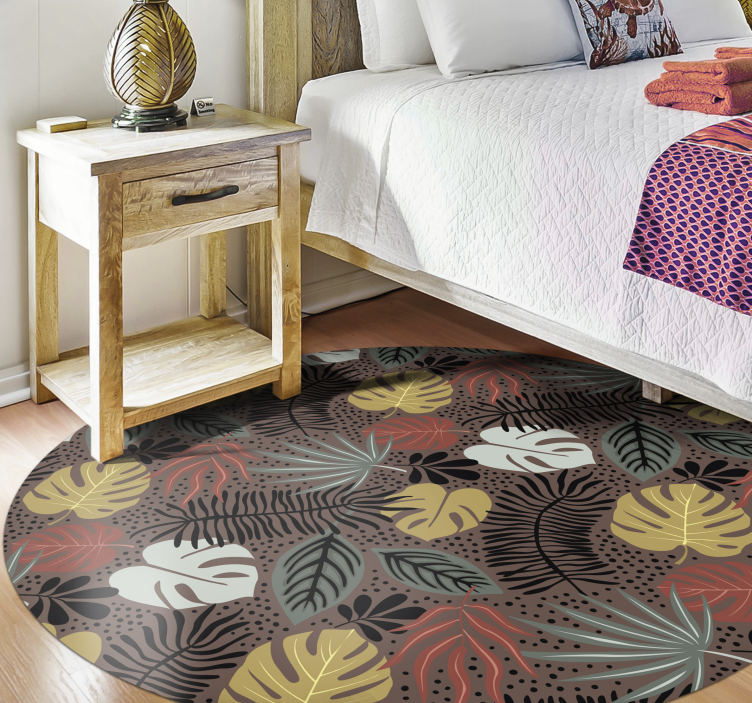 Tropical Leaf Illustration nature vinyl carpet - TenStickers