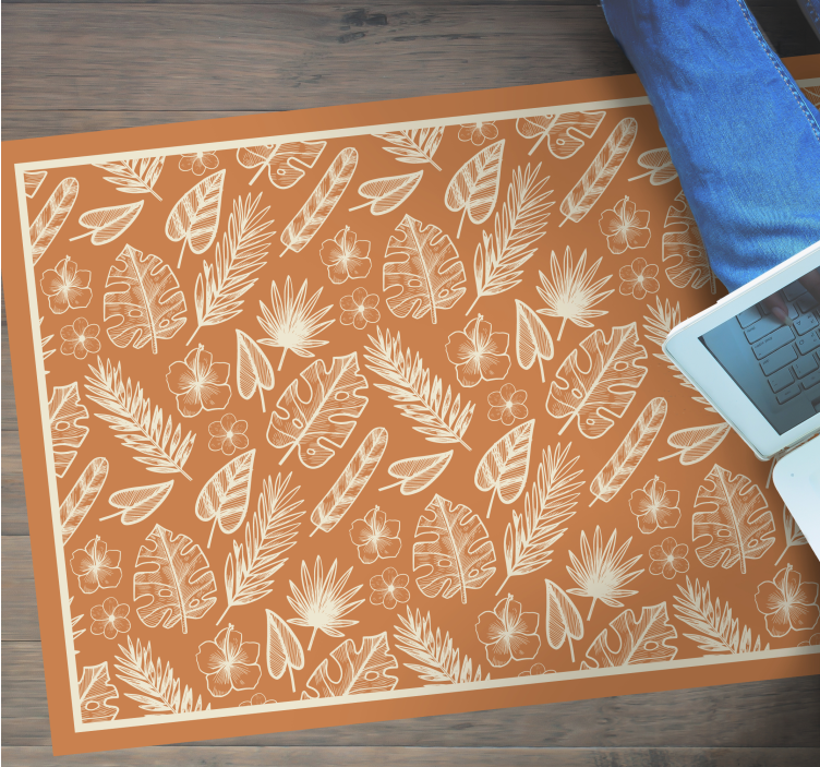 Tropical Leaf Inspiration floral vinyl carpet - TenStickers