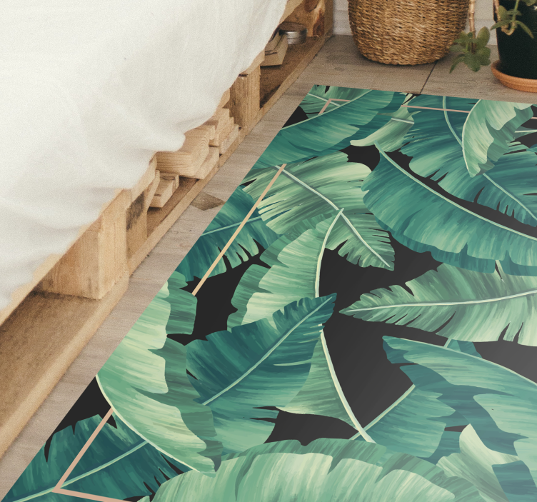 Tropical Leaf Motifs nature vinyl carpet - TenStickers