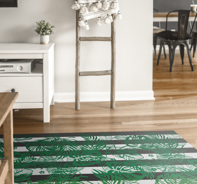 Tropical leaf patterns floral vinyl carpet - TenStickers