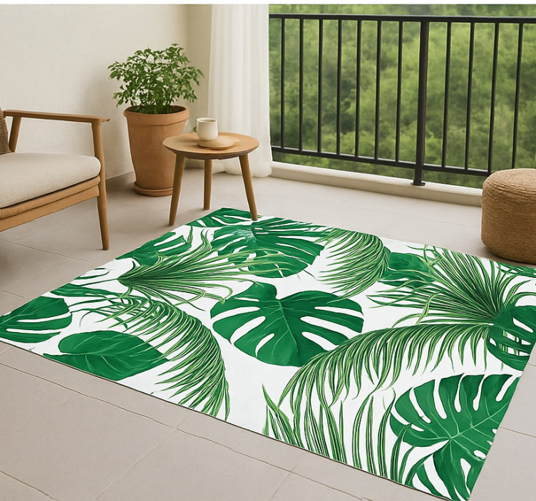 Tropical leaves design outdoor vinyl carpet - TenStickers