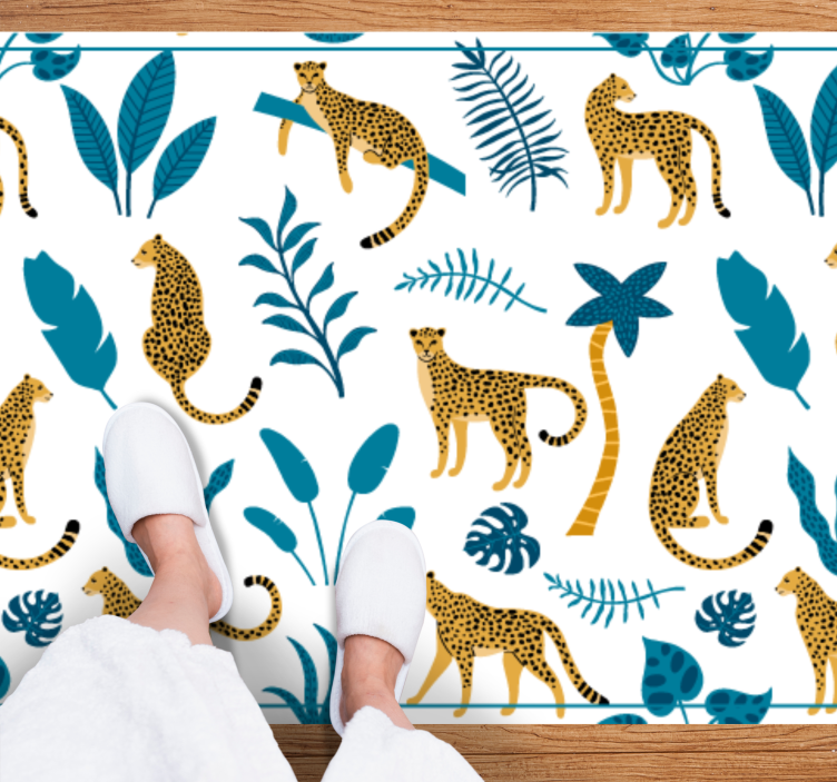Tropical Leopard Pattern nursery vinyl carpet - TenStickers