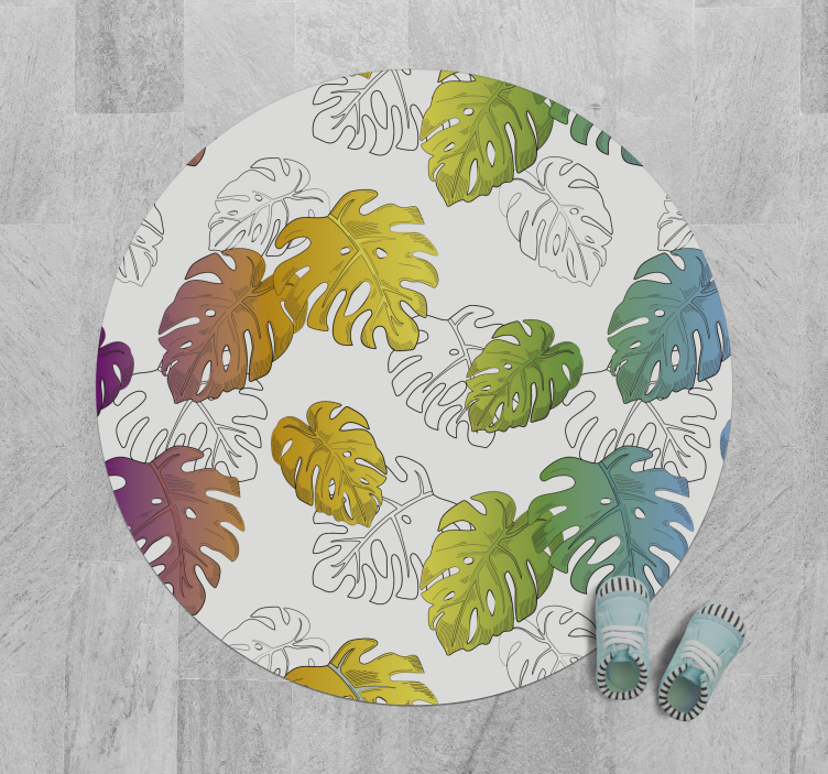 Tropical Monstera Delight floral vinyl carpet - TenStickers