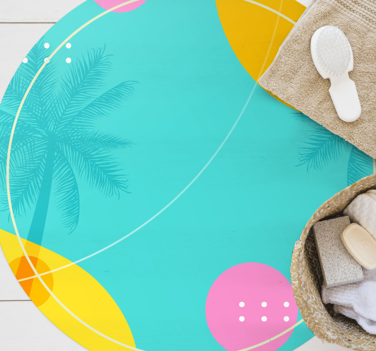 Tropical Palm Decor floral vinyl carpet - TenStickers