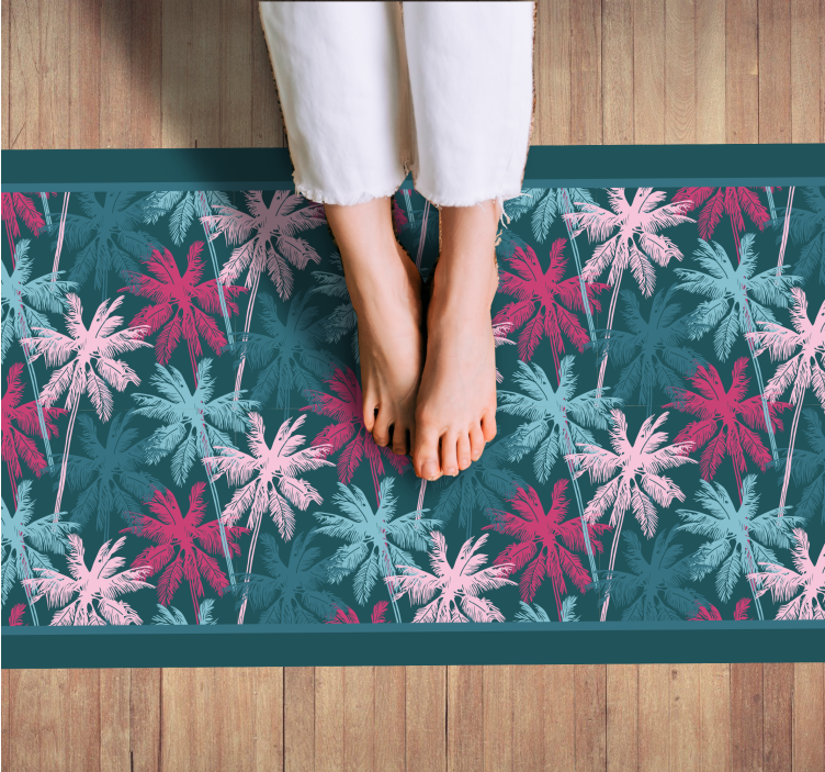 Tropical Palm Motif nature vinyl carpet - TenStickers