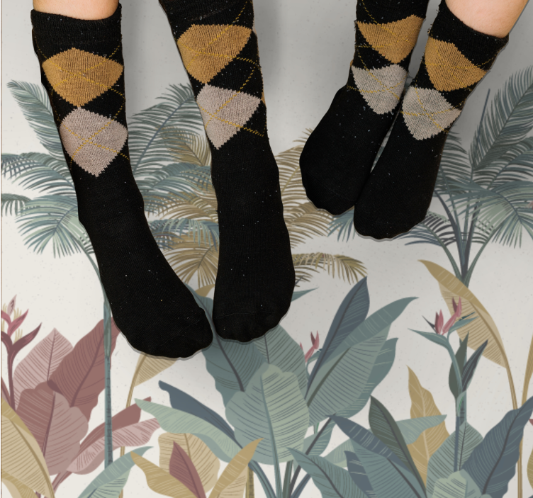 Tropical Plant Palette nature vinyl carpet - TenStickers