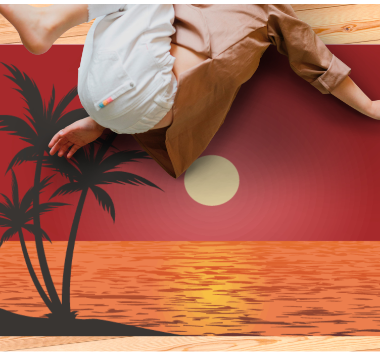 Tropical Sunset Landscape nature vinyl carpet - TenStickers