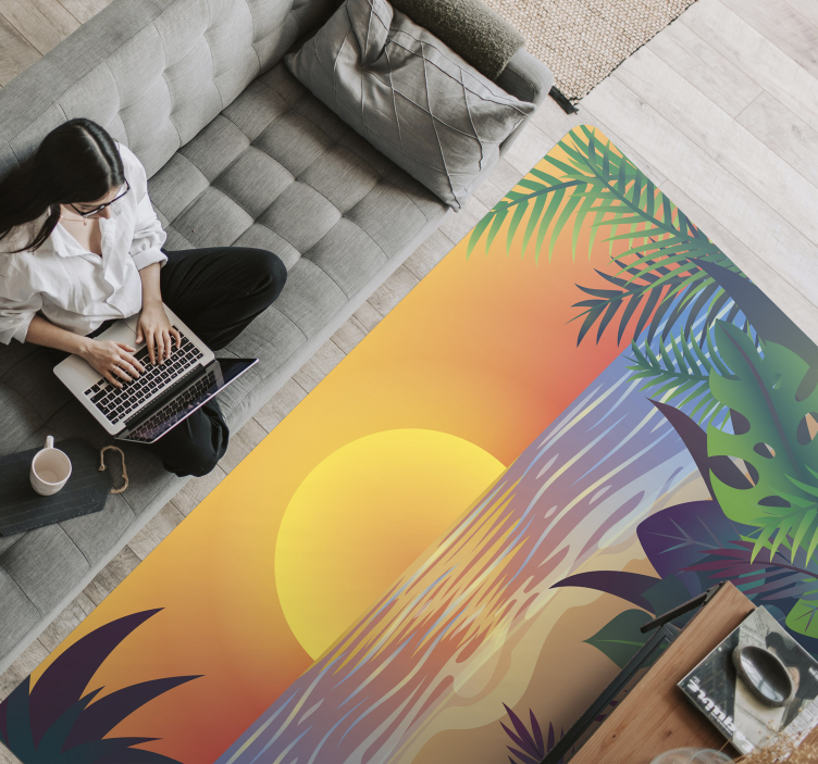 Tropical Sunset nature vinyl carpet - TenStickers