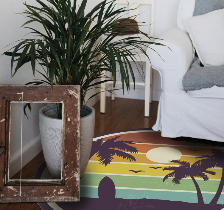 Tropical Sunset Scene nature vinyl carpet - TenStickers