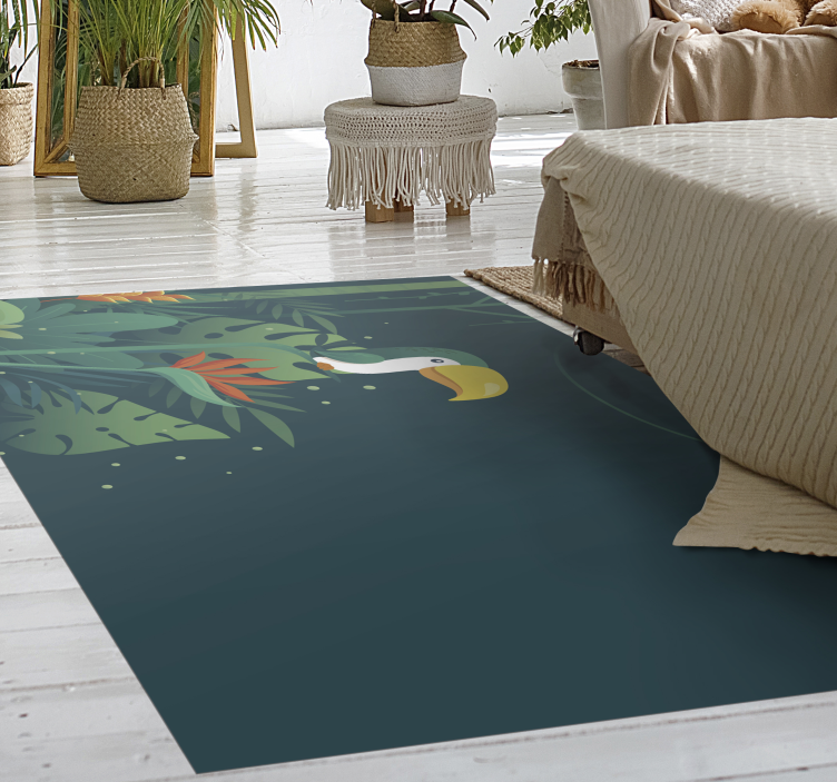 Tropical Toucan Scene nature vinyl carpet - TenStickers