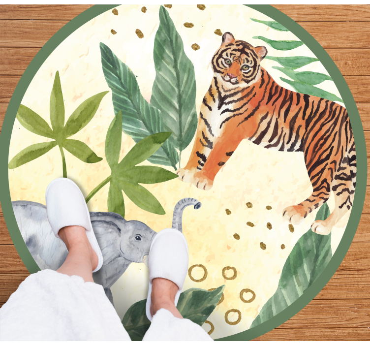 Tropical wildlife scene animal vinyl carpet - TenStickers