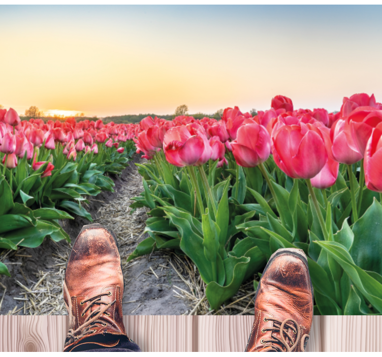 Tulip Field Perspective floral vinyl carpet - TenStickers