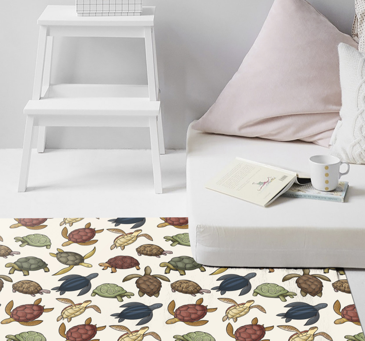 Turtle Illustration animal vinyl carpet - TenStickers