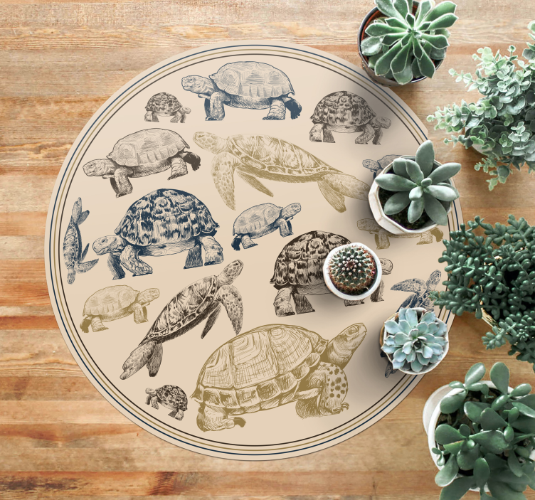 Turtle Illustrations animal vinyl carpet - TenStickers