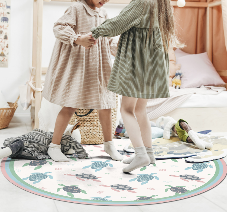 Turtle Play Circle kids vinyl carpet - TenStickers