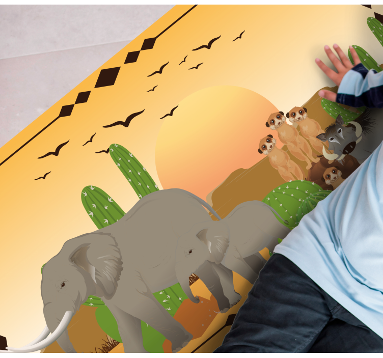 Twilight elephant expedition nature vinyl carpet - TenStickers