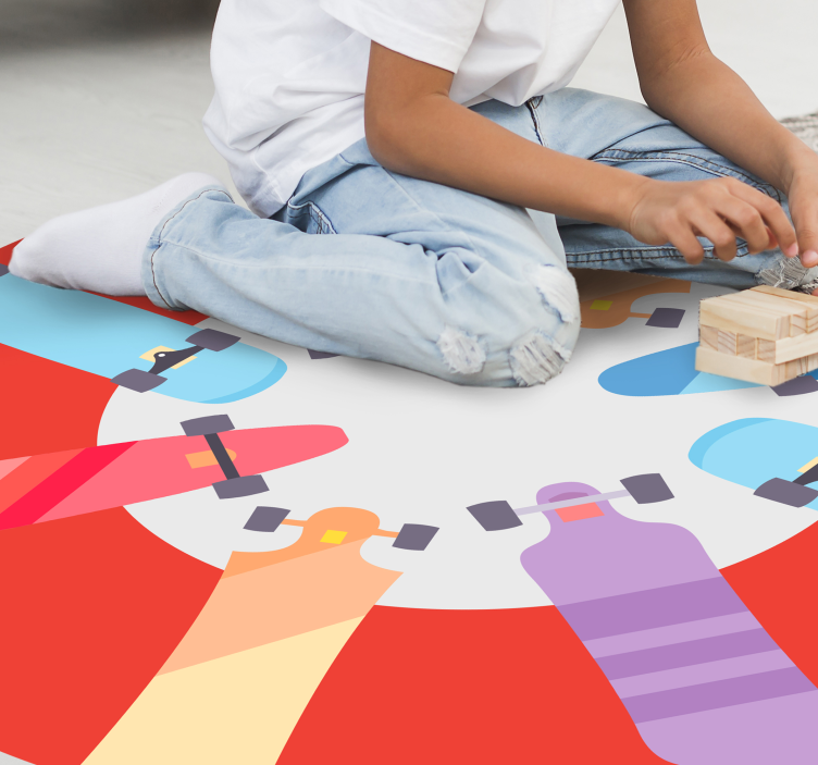 Types of skateboard teen vinyl rug - TenStickers