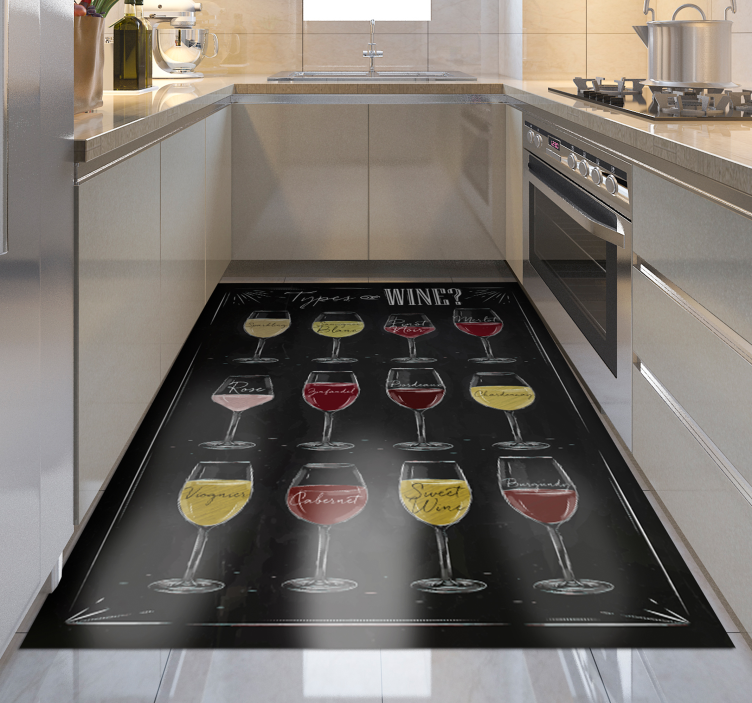 Types Wine Guide kitchen vinyl carpet - TenStickers