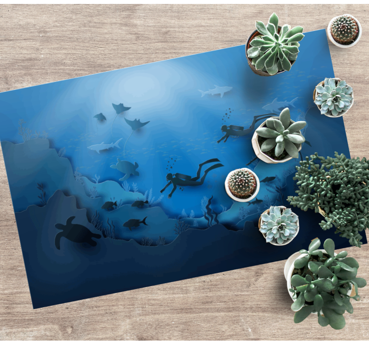Underwater Exploration nature vinyl carpet - TenStickers