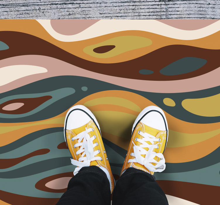 Undulating Earth Hues minimalist vinyl carpet - TenStickers