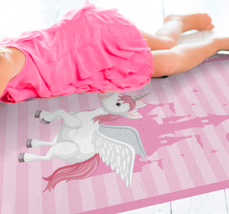 Unicorn Castle Imagery kids vinyl carpet - TenStickers