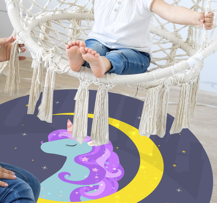 Unicorn Crescent Imagery kids vinyl carpet - TenStickers