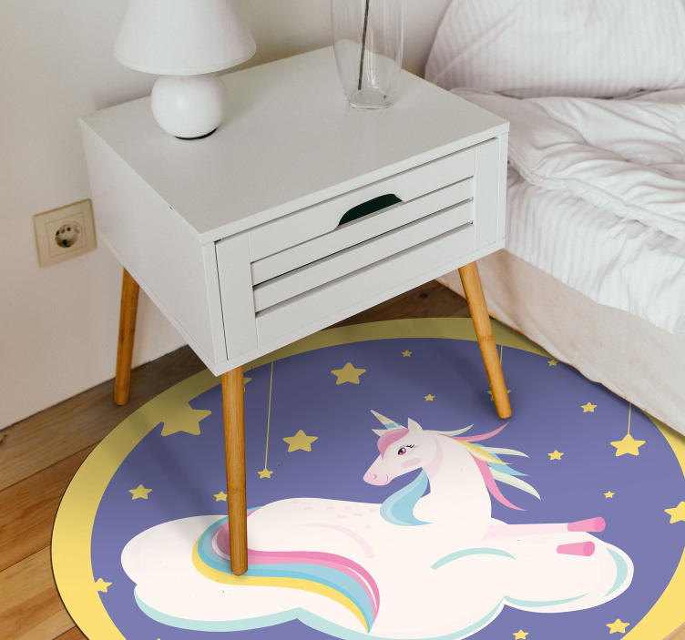 Unicorn Dream Circle nursery vinyl carpet - TenStickers