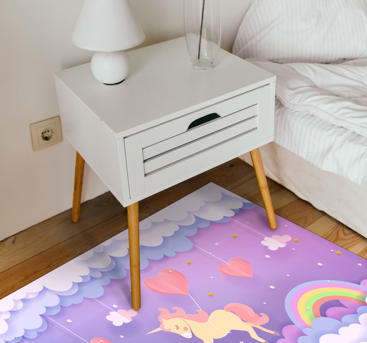 Unicorn Fantasy Scene nursery vinyl carpet - TenStickers