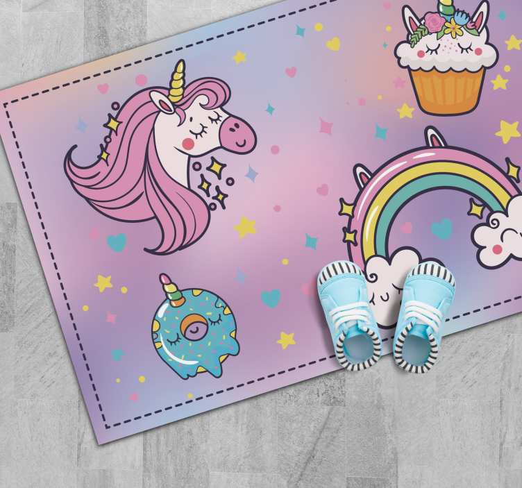 Unicorn Fantasy Theme kids vinyl carpet - TenStickers