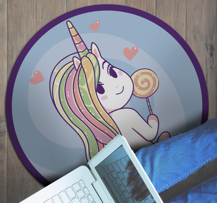 Unicorn Lollipop kids vinyl carpet - TenStickers