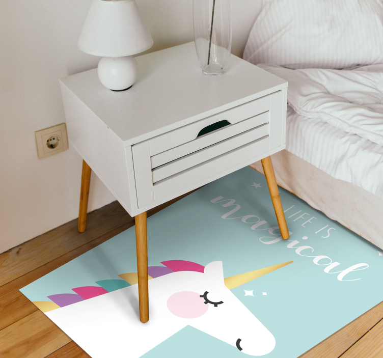 Unicorn Magical Phrase kids vinyl carpet - TenStickers