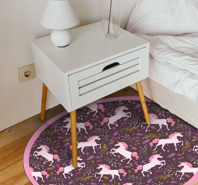 Unicorn Pattern Circle animal vinyl carpet - TenStickers
