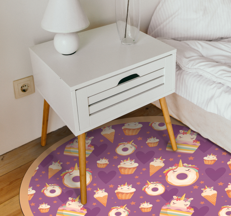 Unicorn Treats Round kids vinyl carpet - TenStickers