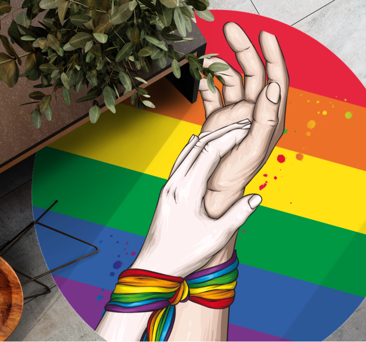 Unity hands rainbow event vinyl carpet - TenStickers