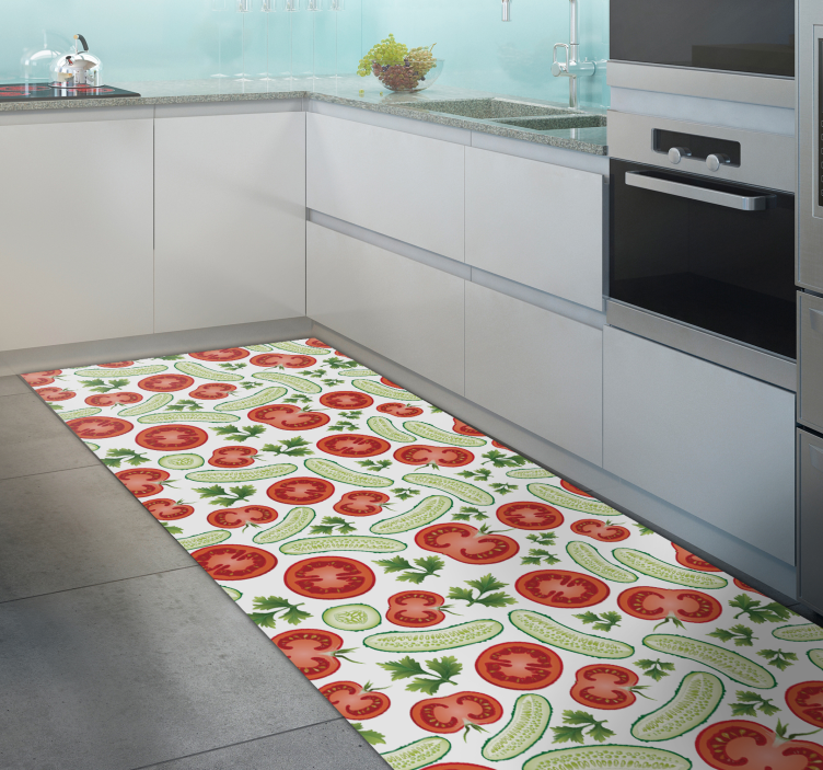 Vegetable Motif kitchen vinyl carpet - TenStickers