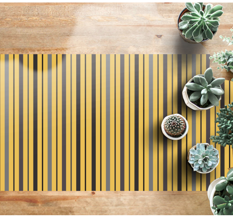 Vertical yellow pattern striped vinyl carpet - TenStickers