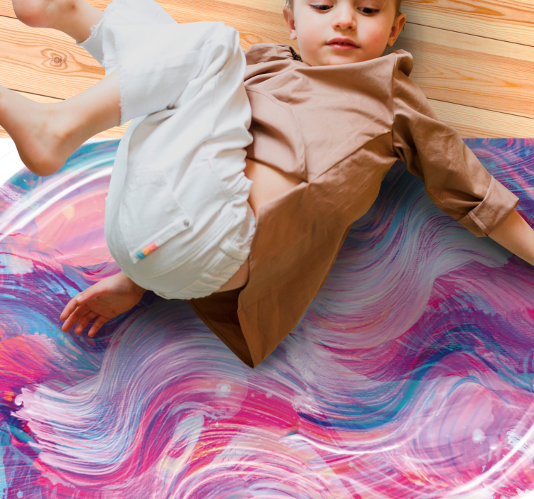 Vibrant Abstract Curves kids vinyl carpet - TenStickers