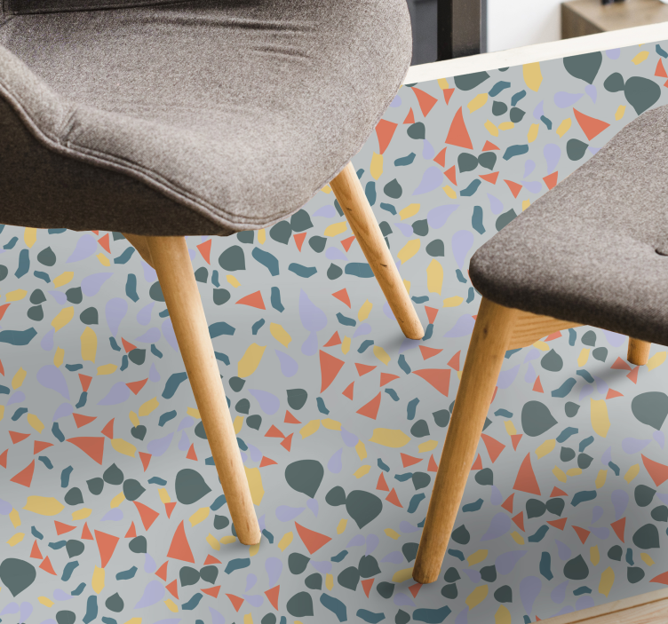 Vibrant abstract forms marble vinyl carpet - TenStickers