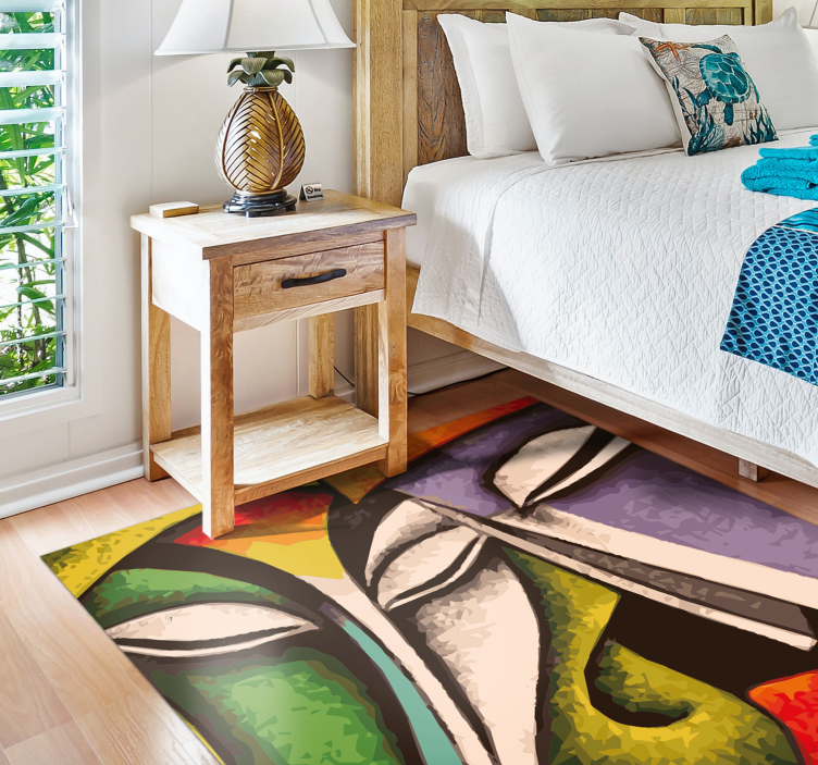 Vibrant Abstract Portraits bedroom vinyl carpet - TenStickers
